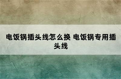 电饭锅插头线怎么换 电饭锅专用插头线